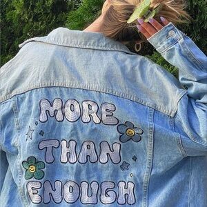 RARE Elevated Faith “More Than Enough” Jean Jacket - Size Large